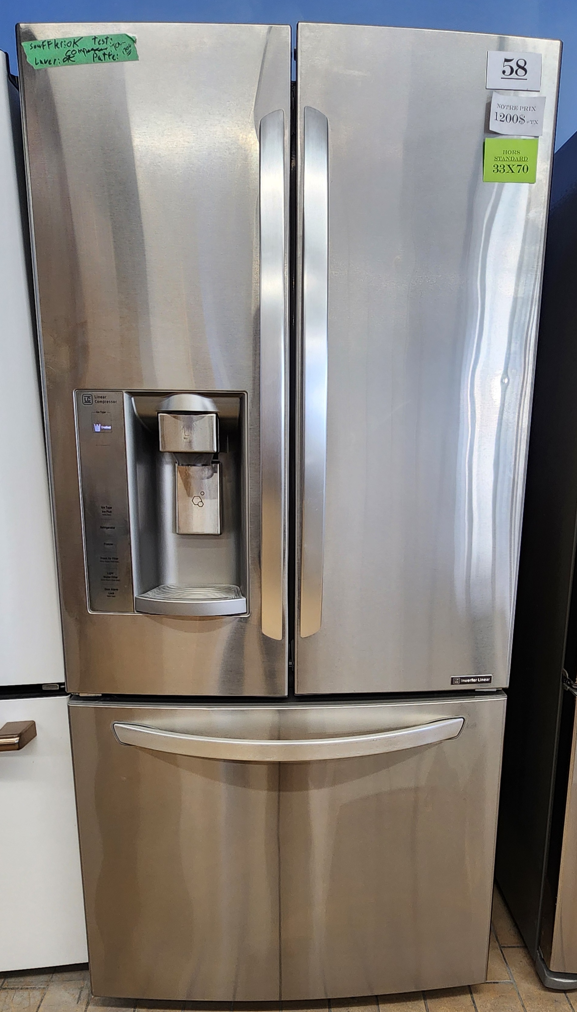 58-REFRIGERATEUR IONOX 3 PORTES  