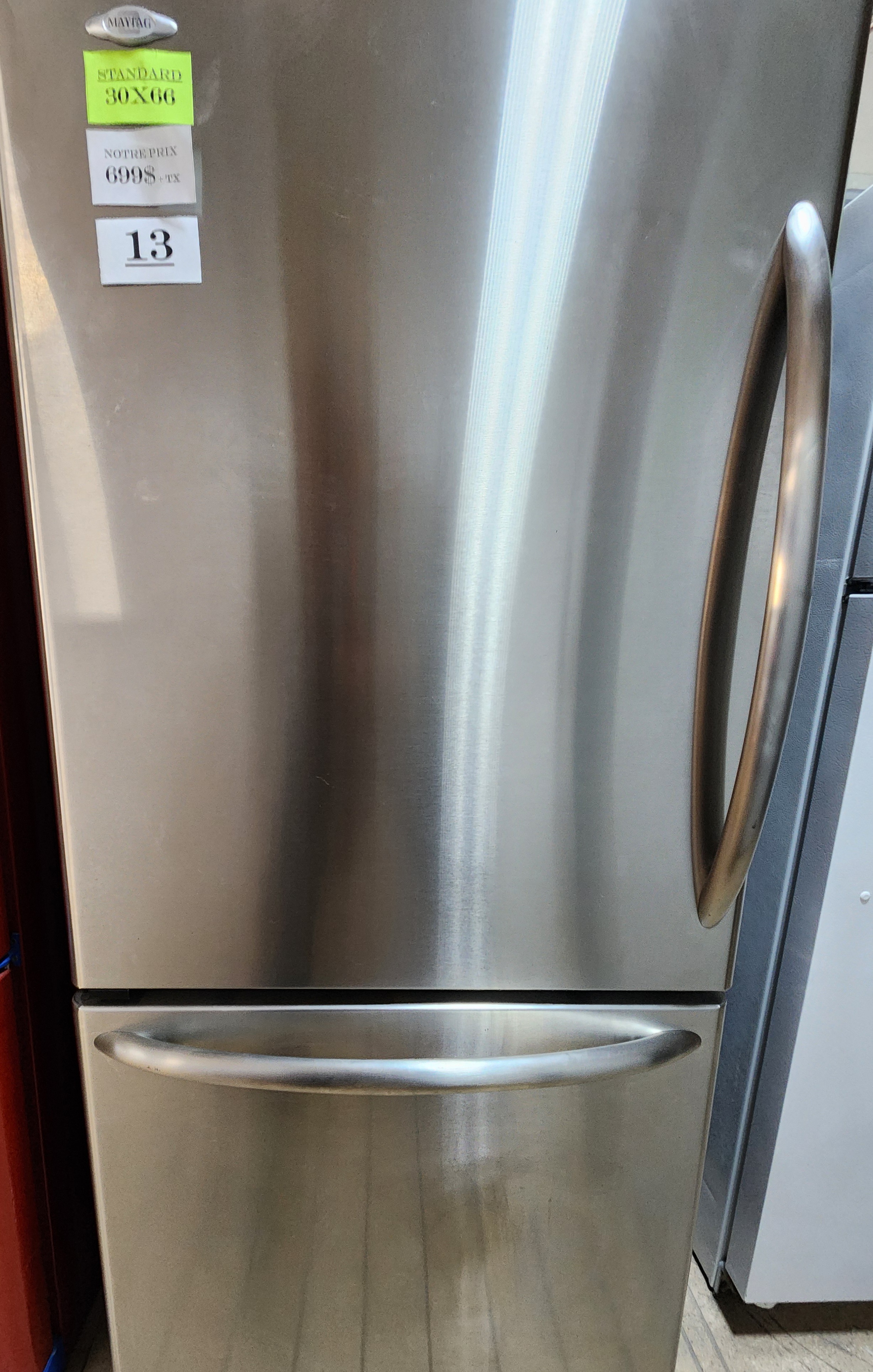 13-REFRIGERATEUR INOX CONGELATEUR EN BAS