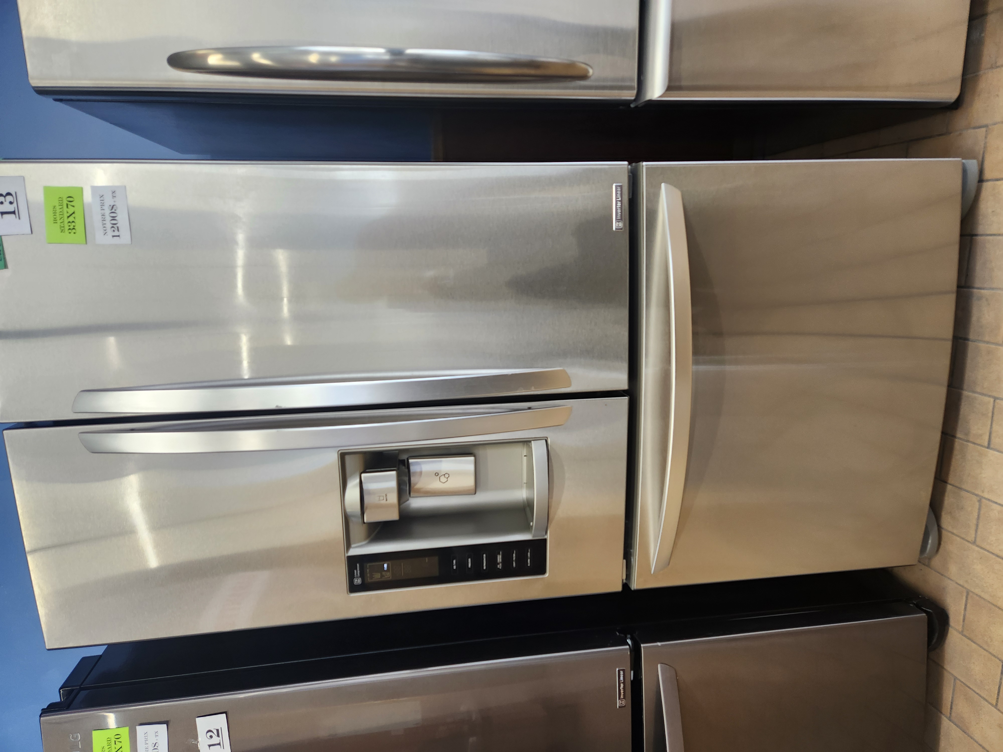 13-REFRIGERATEUR INOX CONGELATEUR EN BAS