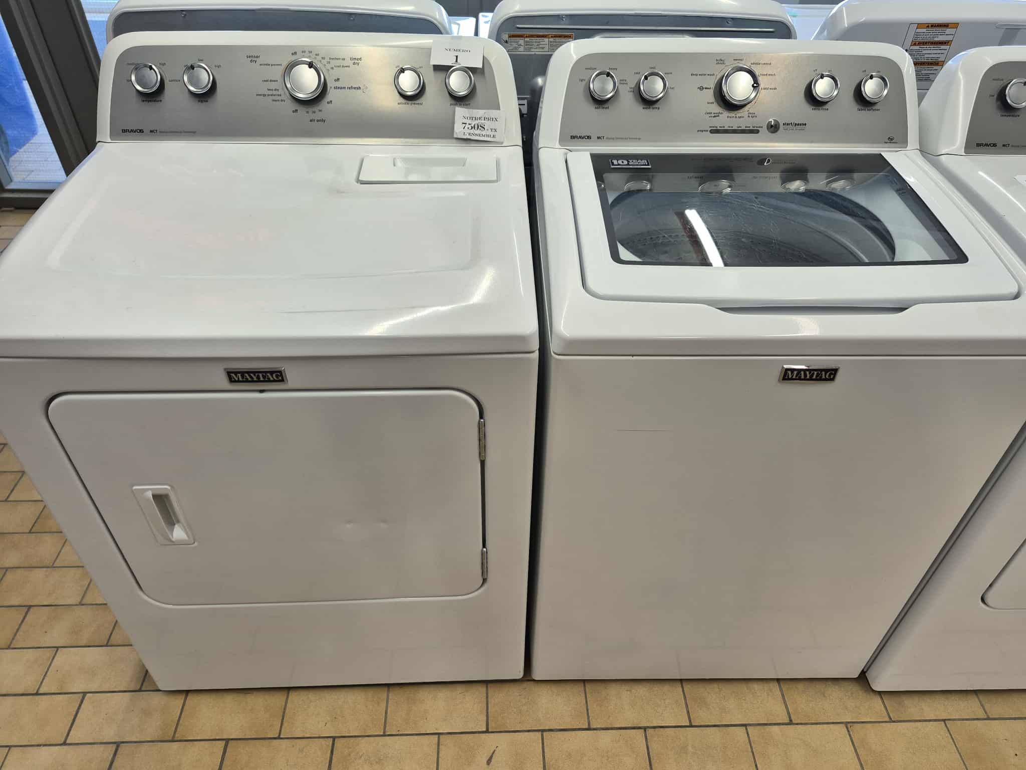 #1 Ensemble Maytag Bravos XL – Laveuse & Sécheuse