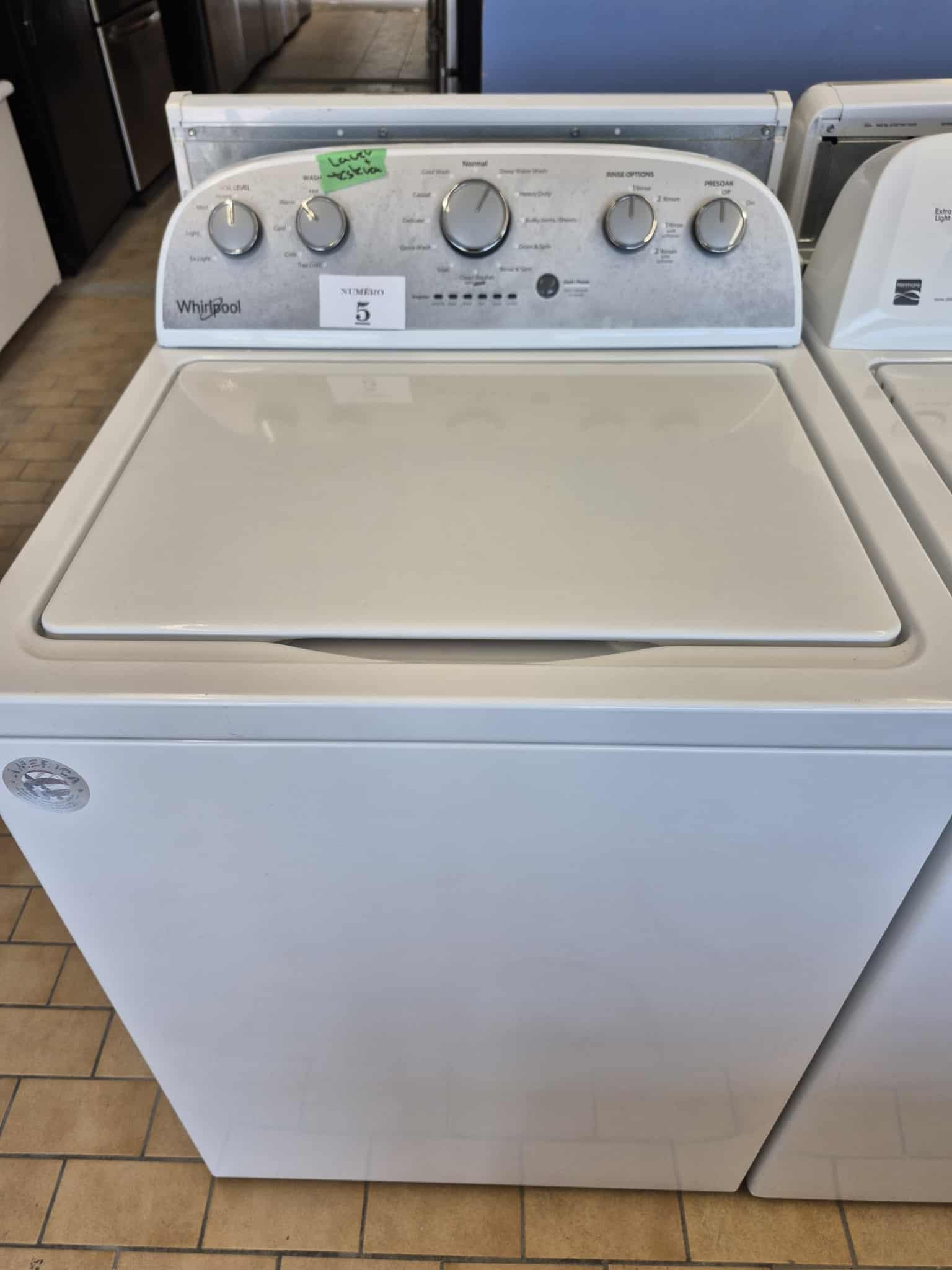 #5 Laveuse Whirlpool extra capacité