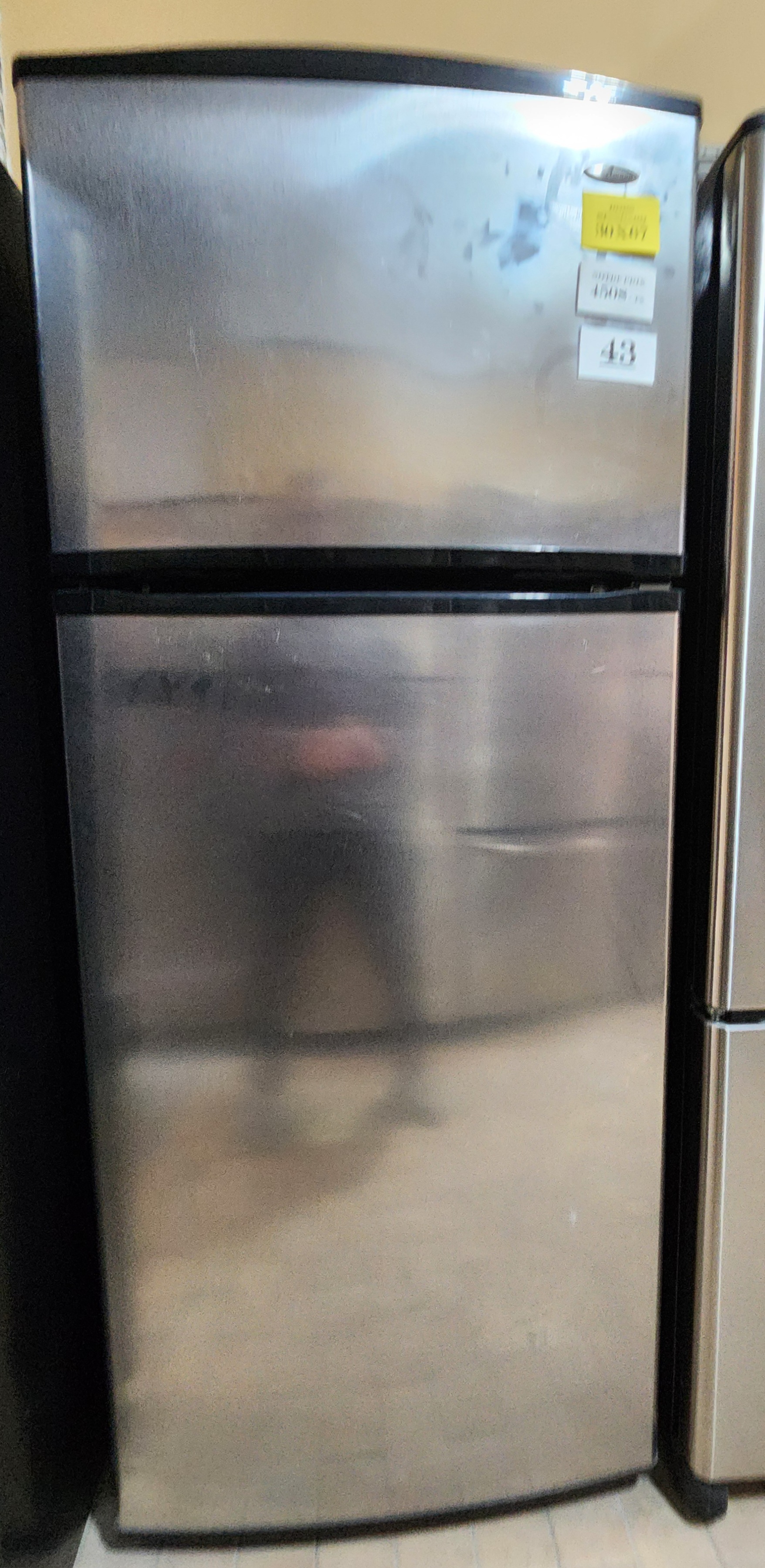 43- REFRIGERATEUR INOX CONGELATEUR EN HAUT